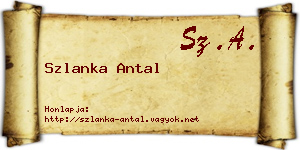 Szlanka Antal névjegykártya